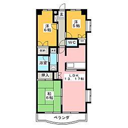 サンジェルマン・2 3LDKの間取図画像