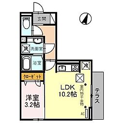 エーデルカーサ 1LDKの間取図画像