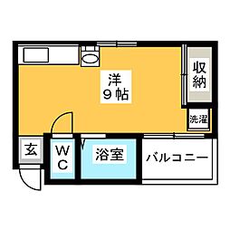 ヴィラ・アルテミス ワンルームの間取図画像