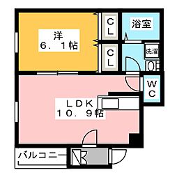 サン・ヴェルデ 1LDKの間取図画像