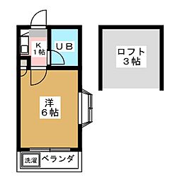 ながのハイツ 1Kの間取図画像