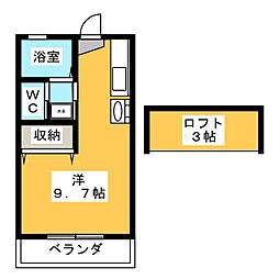 ラ・トゥール諏訪坂 ワンルームの間取図画像