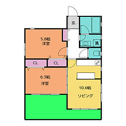 エヌビーホームズ大宮 2LDKの間取図画像