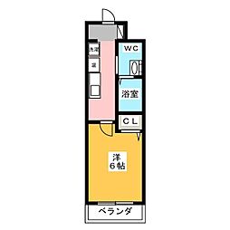 L-FlatOmiyaavignity 1Kの間取図画像