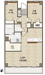 CROTHOmiya 2SLDKの間取図画像