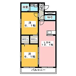 グランディールボワ3 2LDKの間取図画像