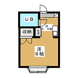 グランシャリオ ワンルームの間取図画像