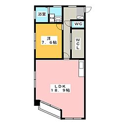 コートF 1LDKの間取図画像