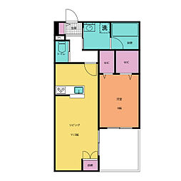 ＭＡＲＩＮＥ26 206 2階1LDKの間取り