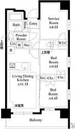 プレシス上福岡 3階2SLDKの間取り
