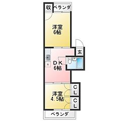 ドームスステラ 2DKの間取図画像