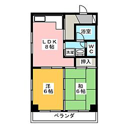 霞ケ関マンション 2LDKの間取図画像