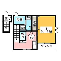 パレットハウス 1Kの間取図画像