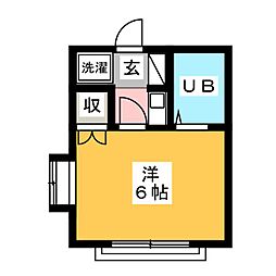 サクシード月吉 1Kの間取図画像