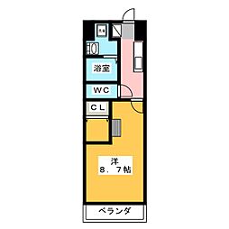 ルネスプレミール 1Kの間取図画像