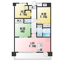 ウィスタリアオーク 3LDKの間取図画像