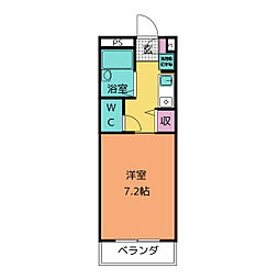 池ノ谷ハイツ 1Kの間取図画像