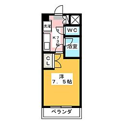 ガーデンセルリア 1Kの間取図画像