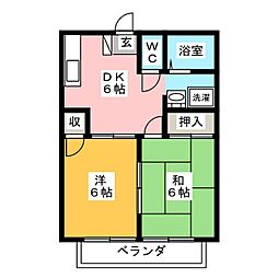 ブレッザ21 2DKの間取図画像