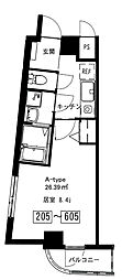 カルディナーレ 1Kの間取図画像
