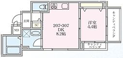 Seres Promenade(セレスプロムナード) 1DKの間取図画像