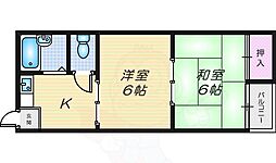秀和第一ハイツ 2Kの間取図画像