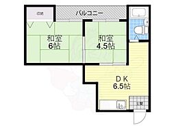 秀和第二ハイツ 2DKの間取図画像