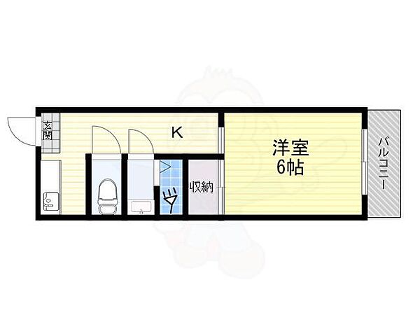 Residence Excelle ｜大阪府寝屋川市桜木町(賃貸マンション1K・1階・18.00㎡)の写真 その2