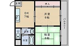 第一松田ハイム 2DKの間取図画像