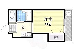 スタジオM ワンルームの間取図画像