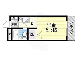 川島第15ビル 1Kの間取図画像