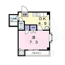 ハーバーブリッジ 1DKの間取図画像