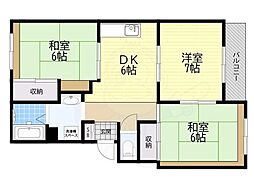 グリーンパーク高柳 3DKの間取図画像