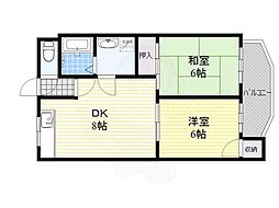 ロータリーマンション大日 2DKの間取図画像
