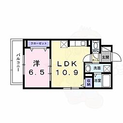ラ・ヴィータ 南門真III 1LDKの間取図画像