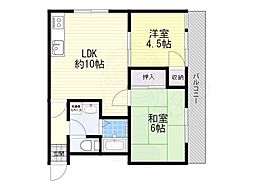 レスターテ2 2LDKの間取図画像