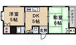 メゾンティグレ 2DKの間取図画像