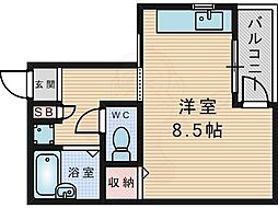 シェルマンド薩摩 ワンルームの間取図画像