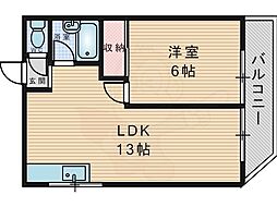 ブーゲンビリア 1LDKの間取図画像