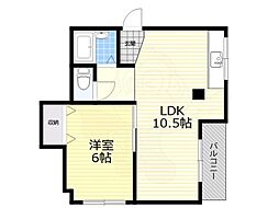 土佐ビル7 1LDKの間取図画像