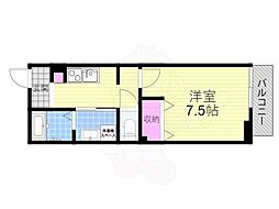 ALEGRIA藤田町WEST 1Kの間取図画像