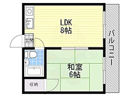 シティハイツ中町 1LDKの間取図画像