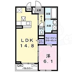 セレーノヴィータ 1LDKの間取図画像