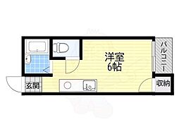 門真プリンスマンションMSM 1Kの間取図画像