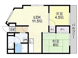 エスポーア砂原 2LDKの間取図画像