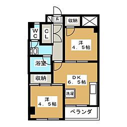 中銀世田谷マンシオン二号館 2DKの間取図画像