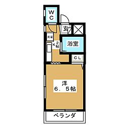 コアロード桜 1Kの間取図画像