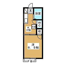 エントピア 1Kの間取図画像