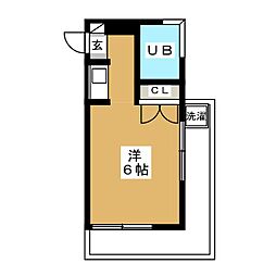 KRホームズ ワンルームの間取図画像