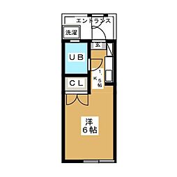 山一コーポ ワンルームの間取図画像